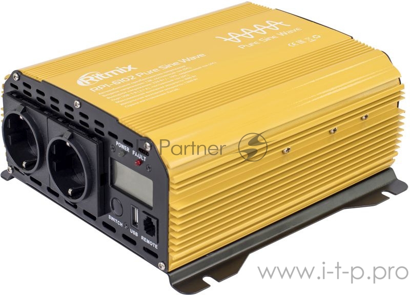 Автоинвертор Ritmix RPI-6102 Pure sine wave 600Вт