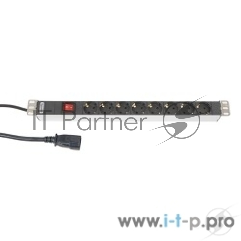 Монтажное оборудование Hyperline SHT19-8SH-S-2.5IEC Блок розеток для 19