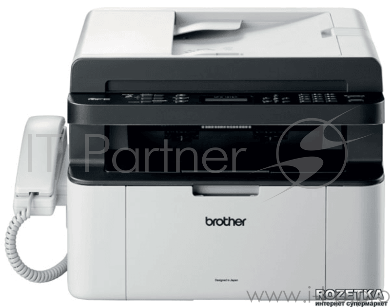 Принтер Brother MFC-1815R, A4, 16Мб, 20стр/мин, GDI, факс, трубка, ADF10, USB, лоток 150л, старт.картридж 1000стр (МФУ)