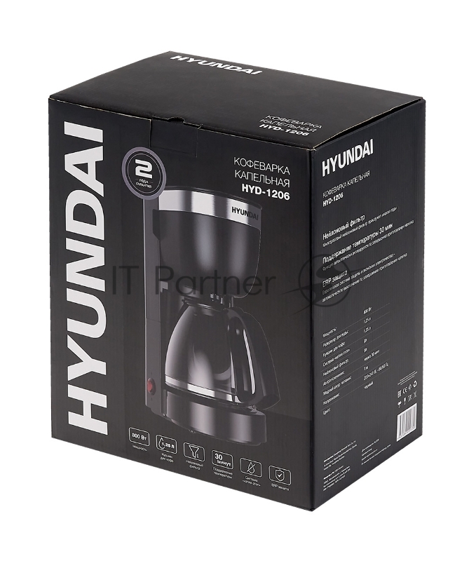 Кофеварка капельная Hyundai HYD-1206 800Вт черный