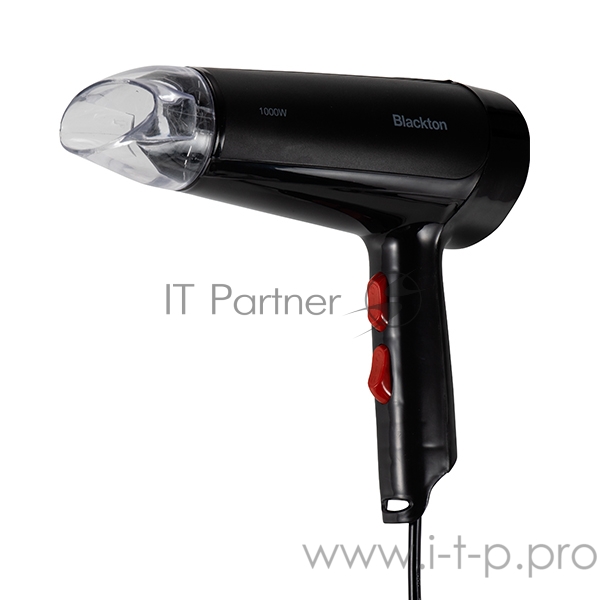 Фен Blackton Bt HD1002C Black Мощность 1000 Вт, Напряжение 220 В, 50 Гц, Регулировка воздушного потока 2, Регулировка температуры 2, Петля для подвешивания, Концентратор.