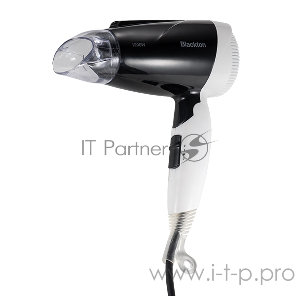 Фен Blackton Bt HD1204M Black-White Мощность 1200 Вт, Напряжение 220 В, 50 Гц, Регулировка воздушного потока 2, Регулировка температуры 3, Складная ручка, Защита от перегрева, Петля для подвешивания, Концентратор.