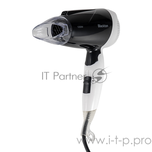 Фен Blackton Bt HD1204M Black-White Мощность 1200 Вт, Напряжение 220 В, 50 Гц, Регулировка воздушного потока 2, Регулировка температуры 3, Складная ручка, Защита от перегрева, Петля для подвешивания, Концентратор.