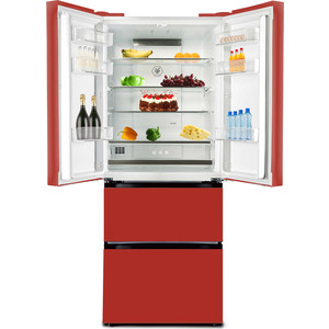 Холодильник TESLER RFD-361I RED GLASS