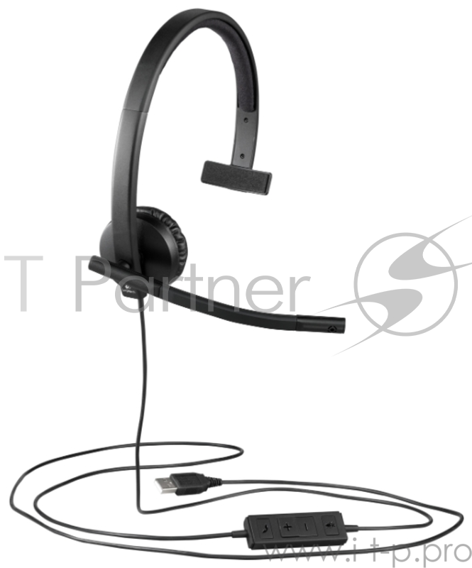 Гарнитура Logitech H570e USB Headset Mono, с регулятором громкости, моно (USB)