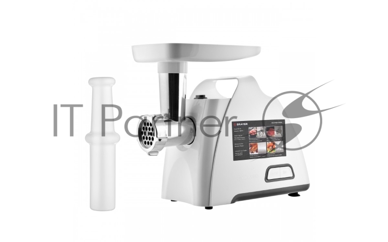 Мясорубка BRAYER BR1604, 1800 Вт, реверс, 2 диска, насадки кеббе, колбасы, толкатель, произ 2 кг/мин