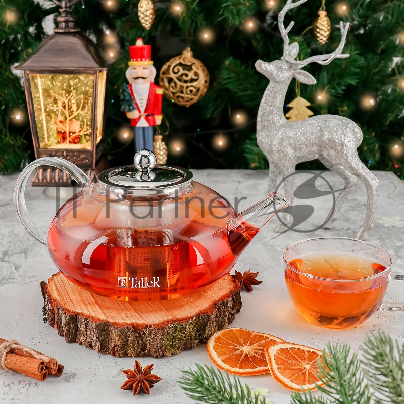 Чайник заварочный TalleR TR-31372 1250 мл Термостойкое боросиликатное стекло.