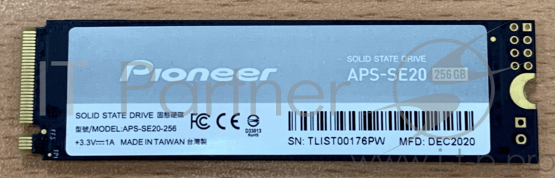 Твердотельный накопитель SSD Pioneer APS-SE20-256 256GB M.2 2280 PCIe (Dramless)