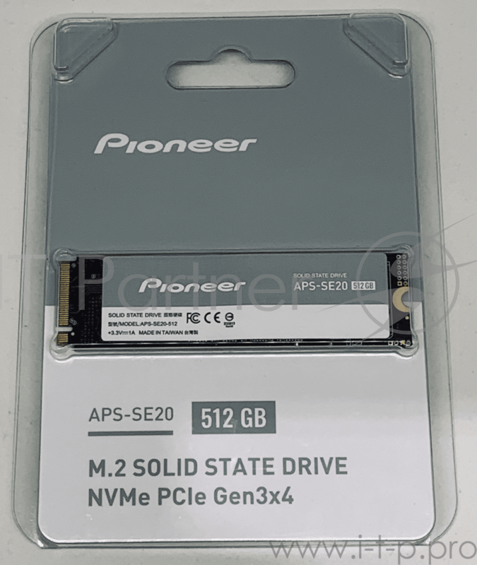 Твердотельный накопитель SSD Pioneer APS-SE20-512 512GB M.2 2280 PCIe Gen3x4 (Dramless)