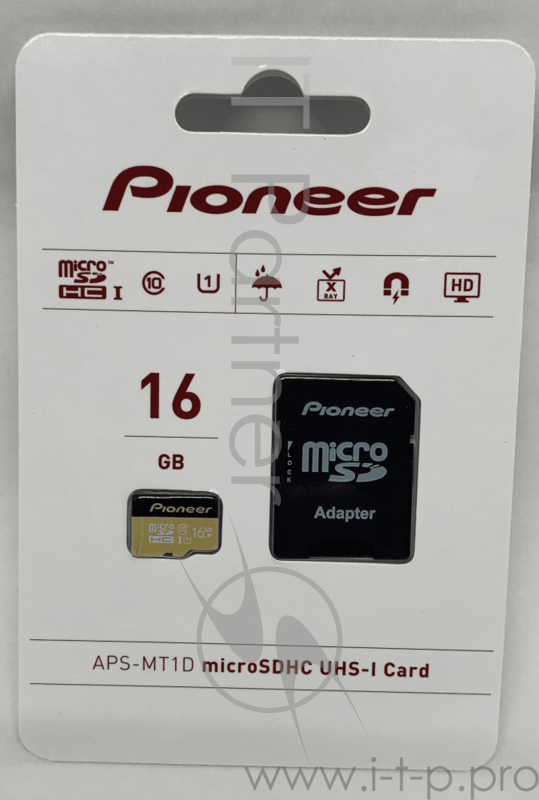 Карта памяти Pioneer MicroSD Card, Cl10/UHS1/U1,16GB