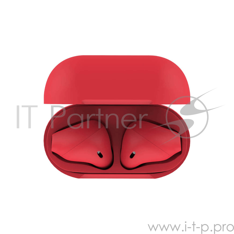 Наушники HIPER Беспроводные наушники HIPER TWS AIR Soft Bluetooth 5.0 гарнитура Li-Pol 2x50mAh+300mAh, Красный