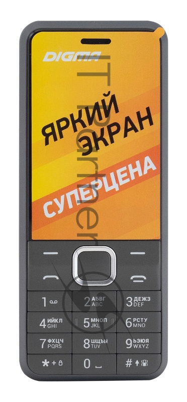 Мобильный телефон Digma A241 Linx 32Mb серый моноблок 2.44 240x320 GSM900/1800