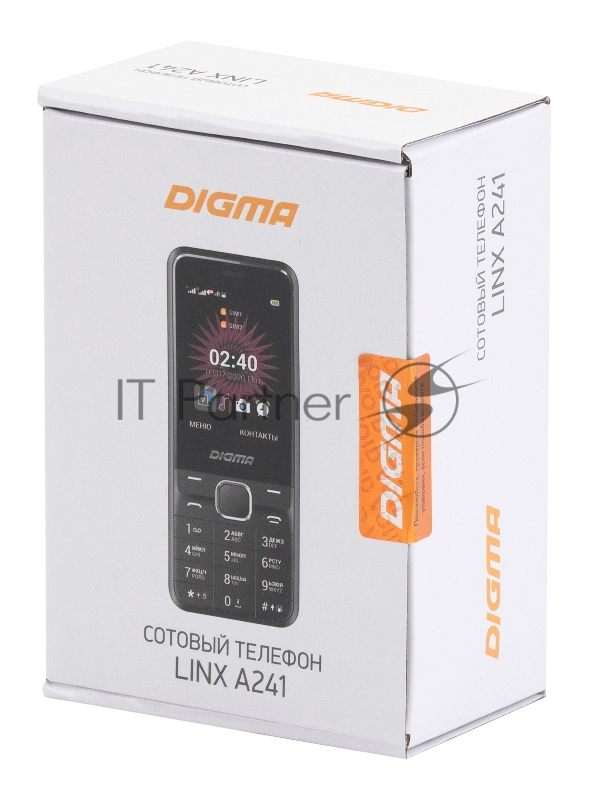 Мобильный телефон Digma A241 Linx 32Mb серый моноблок 2.44 240x320 GSM900/1800