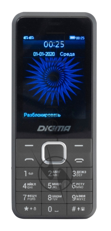 Мобильный телефон Digma A241 Linx 32Mb серый моноблок 2.44 240x320 GSM900/1800