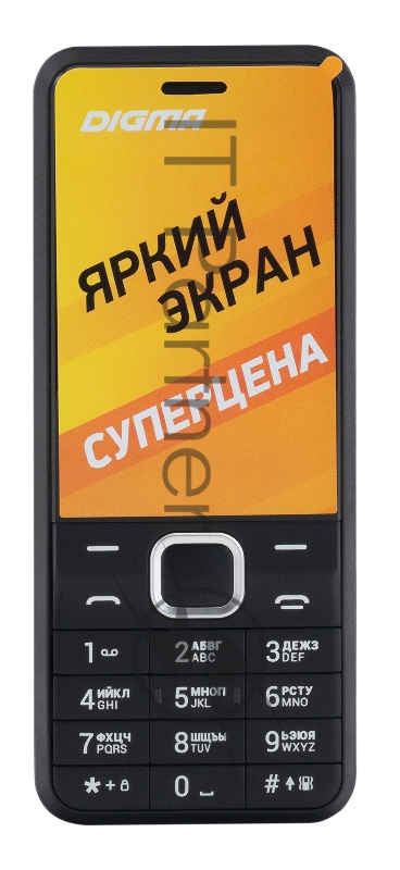 Мобильный телефон Digma A241 Linx 32Mb черный моноблок 2.44 240x320 GSM900/1800