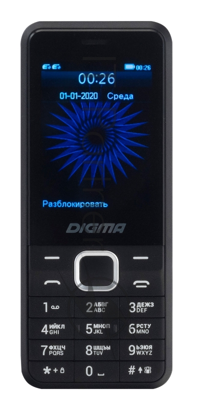 Мобильный телефон Digma A241 Linx 32Mb черный моноблок 2.44 240x320 GSM900/1800