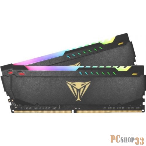 Оперативная память DDR 4 DIMM 64Gb (32Gbx2) PC25600, 3200Mhz, CL18, PATRIOT Viper Steel RGB (PVSR464G320C8K) (retail)