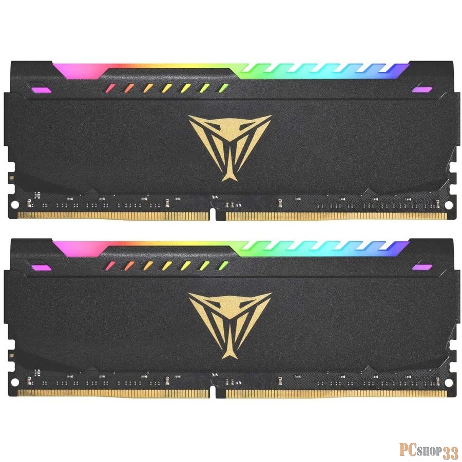 Оперативная память DDR 4 DIMM 16Gb (8Gbx2) PC25600, 3200Mhz, CL18, PATRIOT Viper Steel RGB (PVSR416G320C8K) (retail)