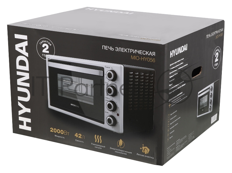 Мини-печь Hyundai MIO-HY056 42л. 2000Вт черный/серебристый