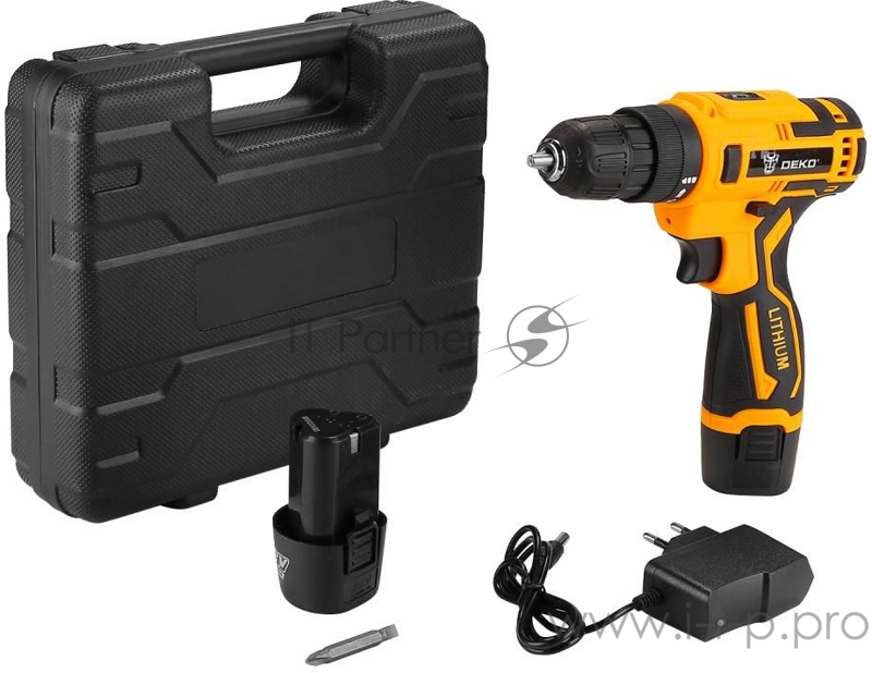 Дрель-шуруповерт Deko Banger 12V SET 3 аккум. патрон:быстрозажимной (кейс в комплекте)