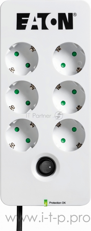 Сетевой фильтр Eaton Protection Box 6 DIN 1.8м (6 розеток) белый/черный (коробка)