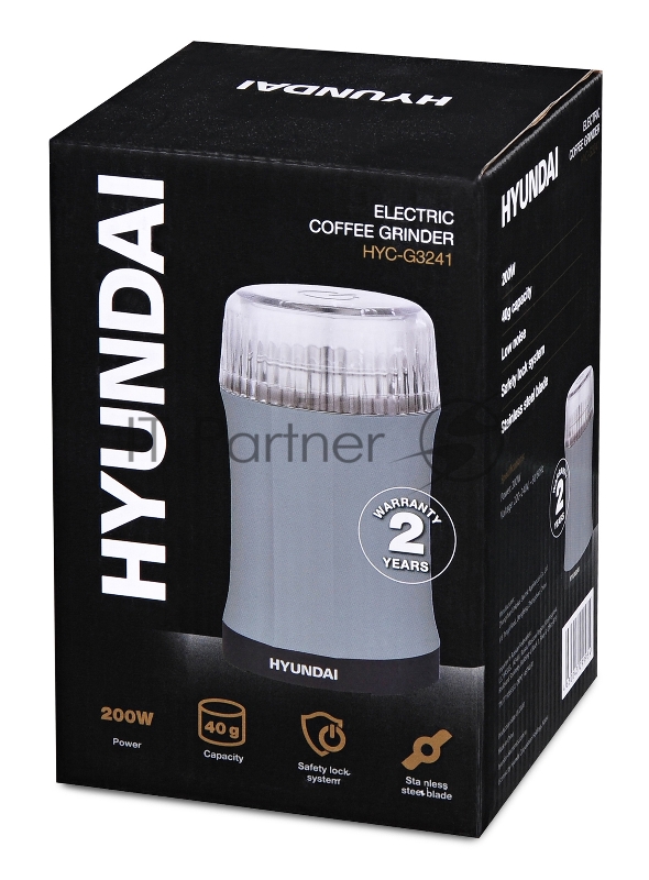 Кофемолка Hyundai HYC-G3241 200Вт сист.помол.:ротац.нож вместим.:40гр черный