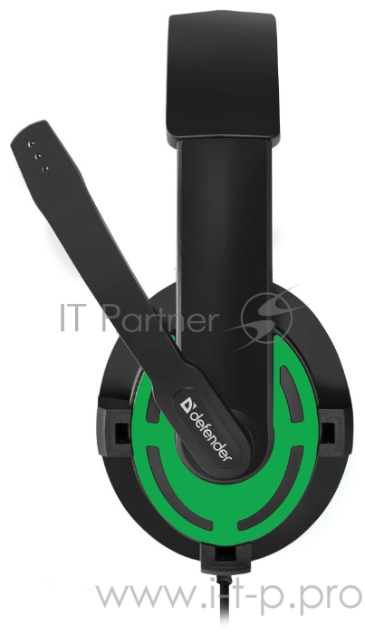 Гарнитура Defender G-300 Warhead 64128, с регулятором громкости, черно-зеленый