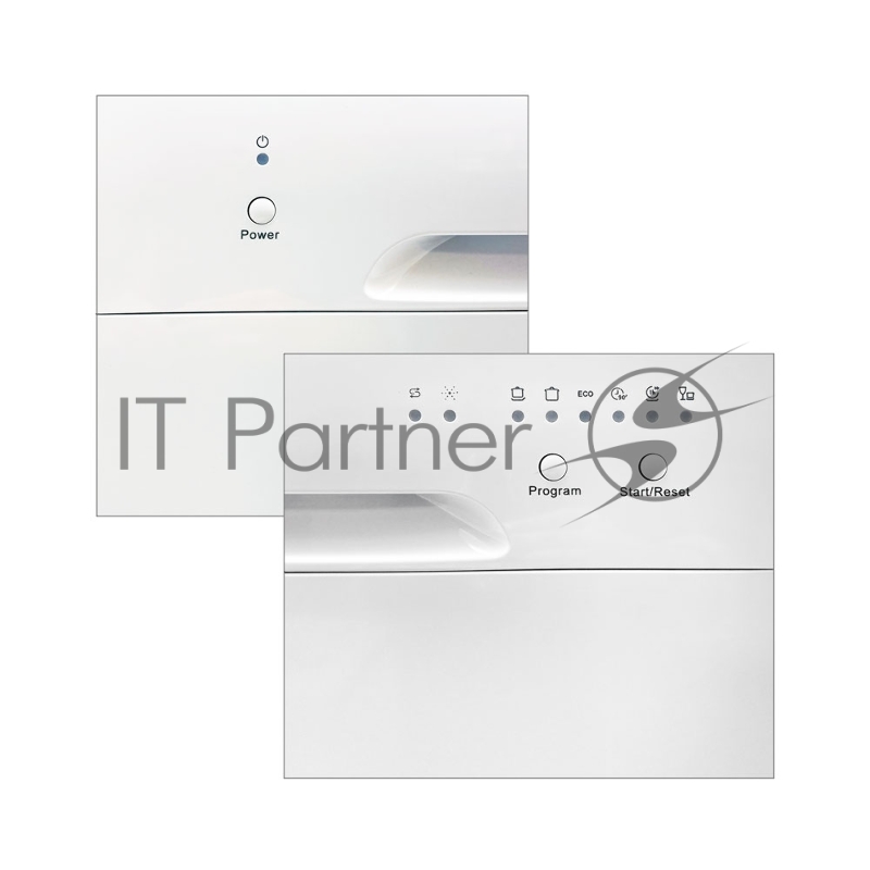 Посудомоечная машина GINZZU DC281 (ШxГxВ) 55x50x60 см.Цвет белый. Компактная, отдельностоящая.8 комплектов. Управление электрон.Кол-во программ 6.Сушка конденсац.Индикатор: добавить соль/ополаскиватель, код ошибки.Спец прогр.: эконом.для слабозагрязн