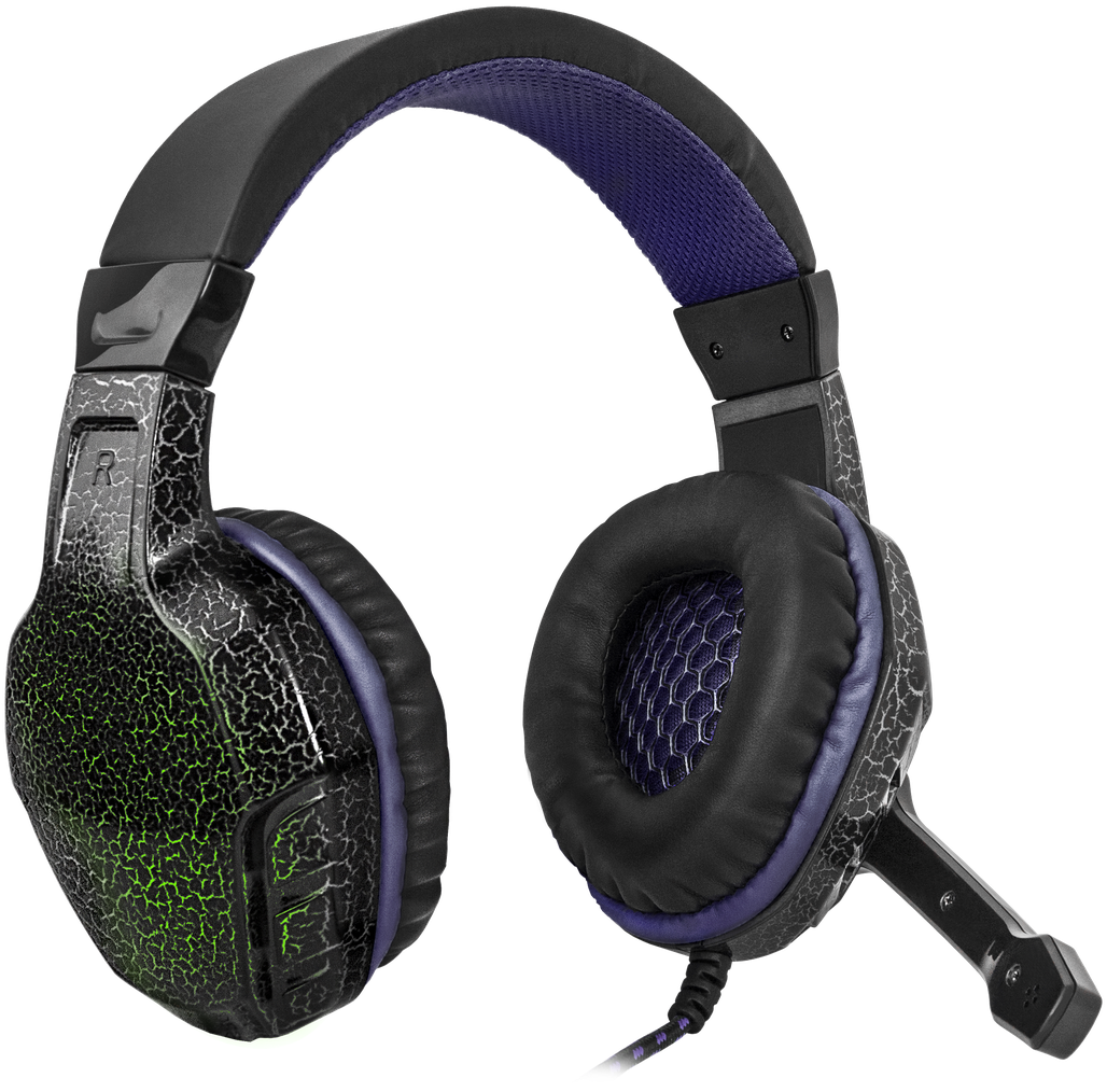 Гарнитура Defender G-400 Warhead 64145, с регулятором громкости, черно-фиолетовый, с рисунком (USB)