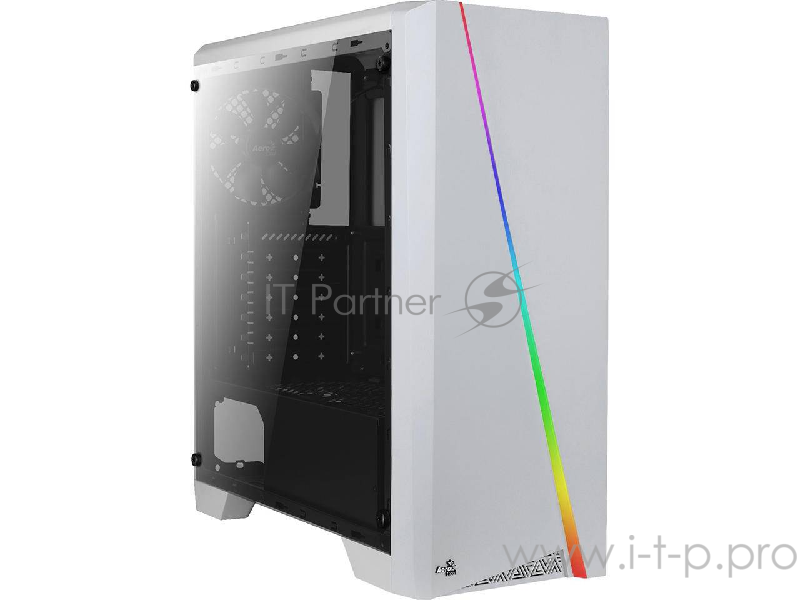 Корпус Aerocool Cylon Mini White Tempered Glass (2xUSB, 2xAudio, 0.5 мм, 80 мм FAN, RGB подсветка, окно, mATX, без БП)