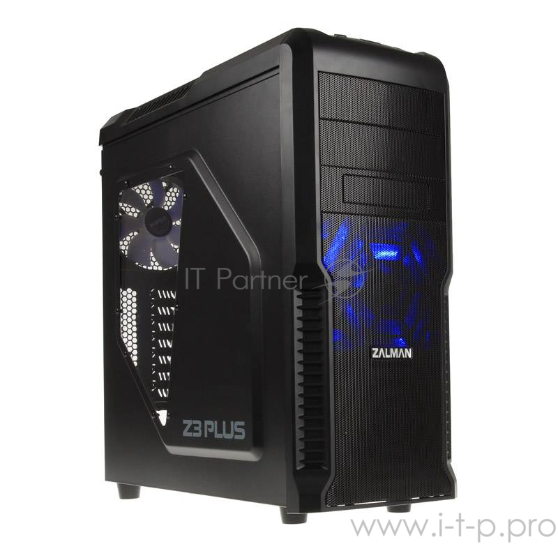 Корпус MidiTower Zalman Z3 Plus (без БП) черный