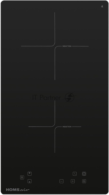 Электрическая поверхность HOMSair HI32BK/ домино,индукционная, 268х520х62 мм, стеклокерамика, черная