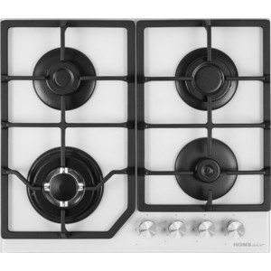 Газовая панель HOMSair HGG643TGCWH Газовая панель HOMSair HGG643TGCWH/ газ, механическое управление, закаленное стекло, 4 конфорки, газ контроль, автоподжиг, белый цвет