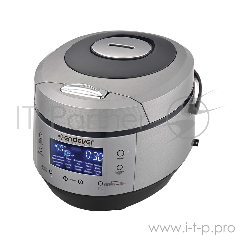 Мультиварка-скороварка Endever Vita-120, 900 Вт., чаша 5 л., 20 программ + Мастер-повар, таймер 24 ч., стальной/черный