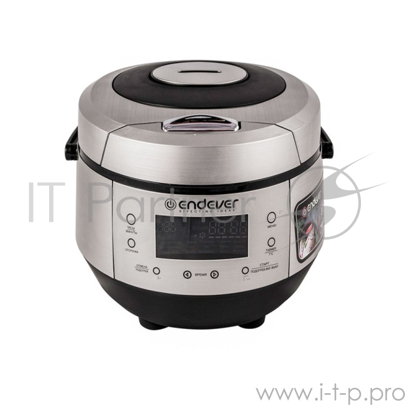 Мультиварка-скороварка Endever Vita-120, 900 Вт., чаша 5 л., 20 программ + Мастер-повар, таймер 24 ч., стальной/черный