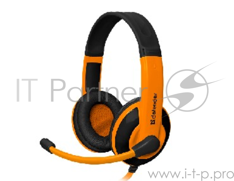 Гарнитура Defender G-120 Warhead 64099, с регулятором громкости, черно-оранжевый