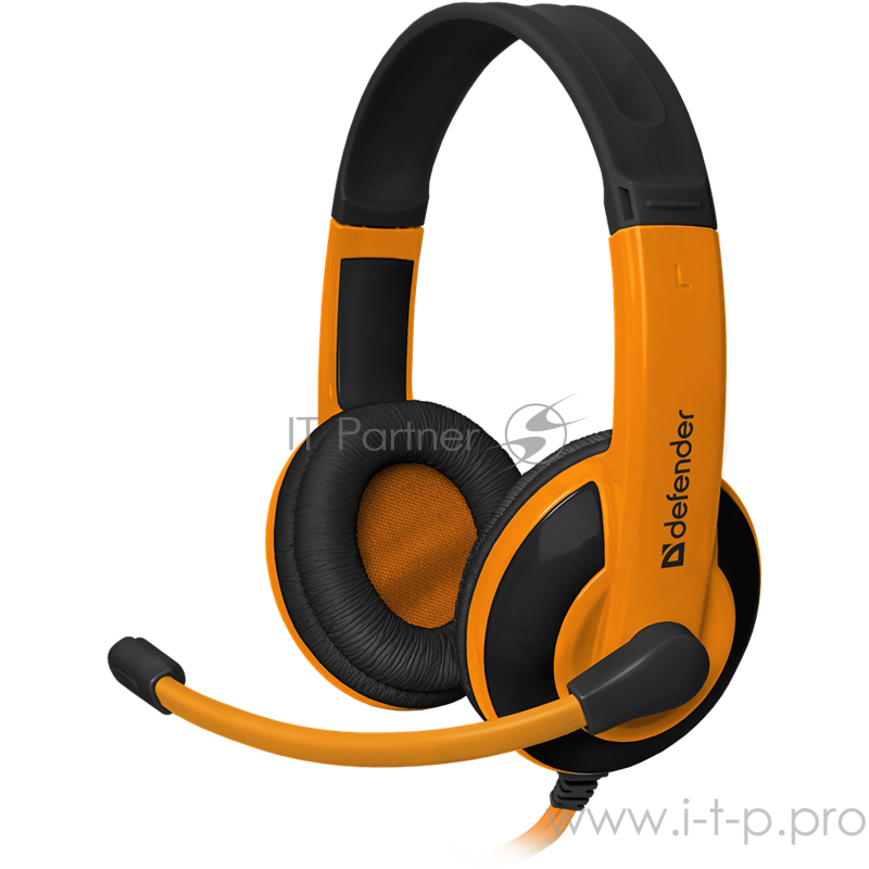Гарнитура Defender G-120 Warhead 64099, с регулятором громкости, черно-оранжевый
