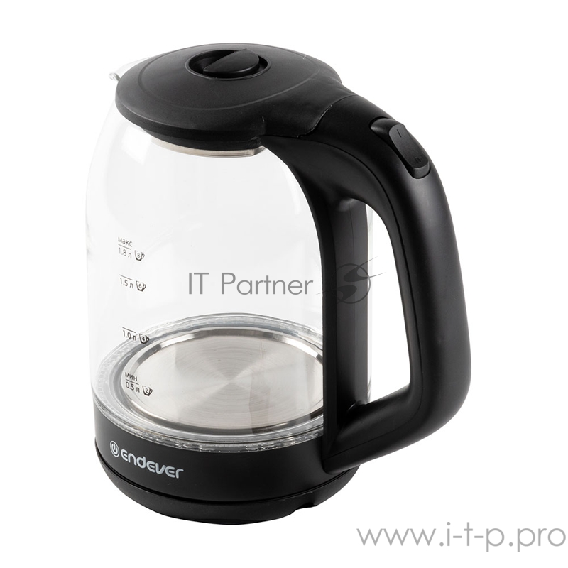 Чайник электрический Endever KR-303G, емкость 1,7л, корпус из зак.стекла, мощность 2200Вт, напряжение 220-240В