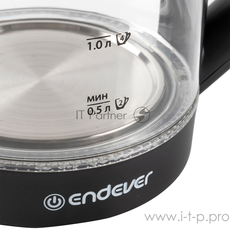 Чайник электрический Endever KR-303G, емкость 1,7л, корпус из зак.стекла, мощность 2200Вт, напряжение 220-240В