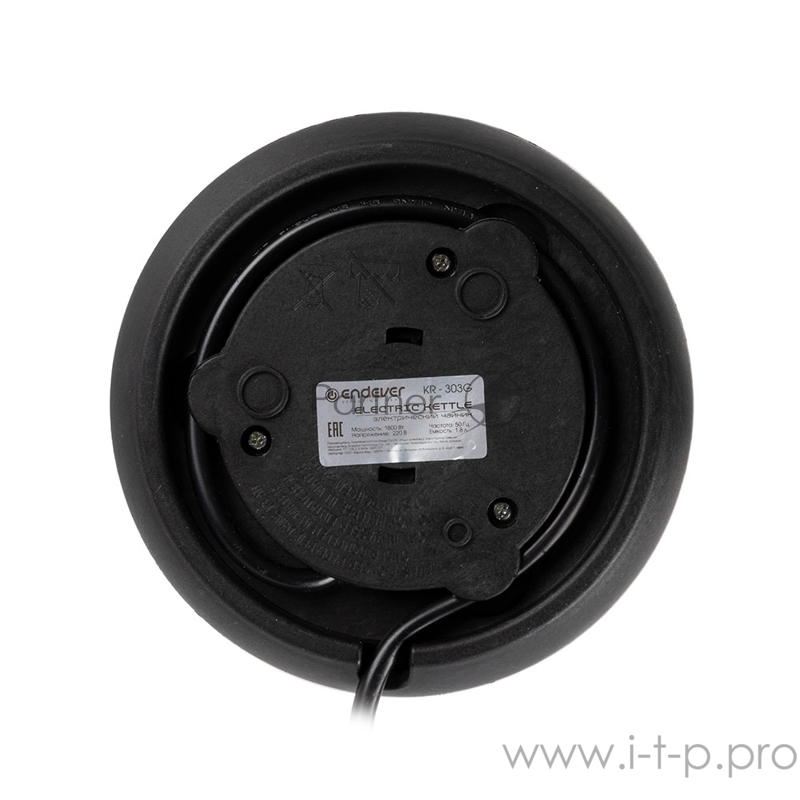 Чайник электрический Endever KR-303G, емкость 1,7л, корпус из зак.стекла, мощность 2200Вт, напряжение 220-240В