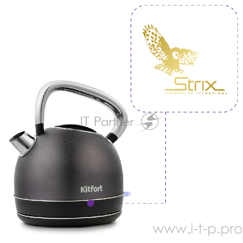 Чайник Kitfort КТ-696-4 черная кожа
