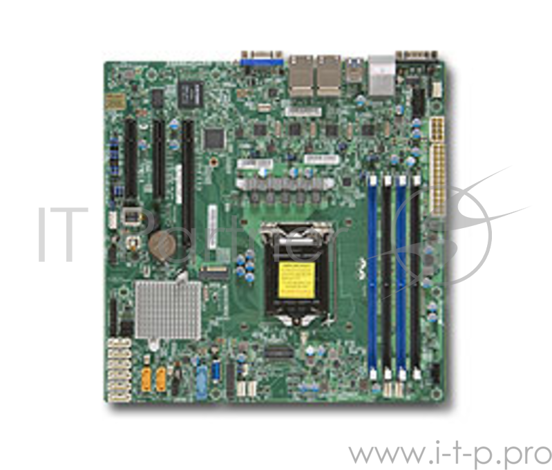 Материнская плата Supermicro MBD-X11SSH-LN4F-O, Soc-1151 iC236 mATX 4xDDR4 8xSATA3 SATA RAID i210AT 4xGgbEth Ret