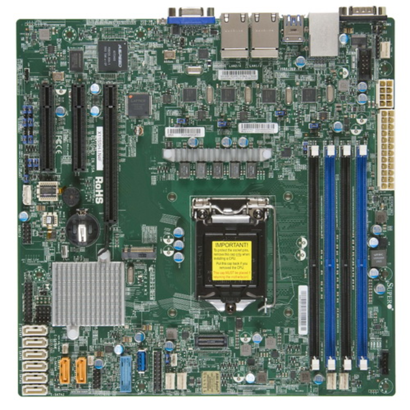 Материнская плата Supermicro MBD-X11SSH-LN4F-O, Soc-1151 iC236 mATX 4xDDR4 8xSATA3 SATA RAID i210AT 4xGgbEth Ret