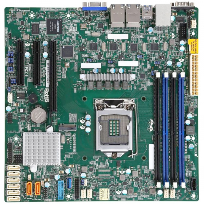Материнская плата Supermicro MBD-X11SSH-LN4F-O, Soc-1151 iC236 mATX 4xDDR4 8xSATA3 SATA RAID i210AT 4xGgbEth Ret