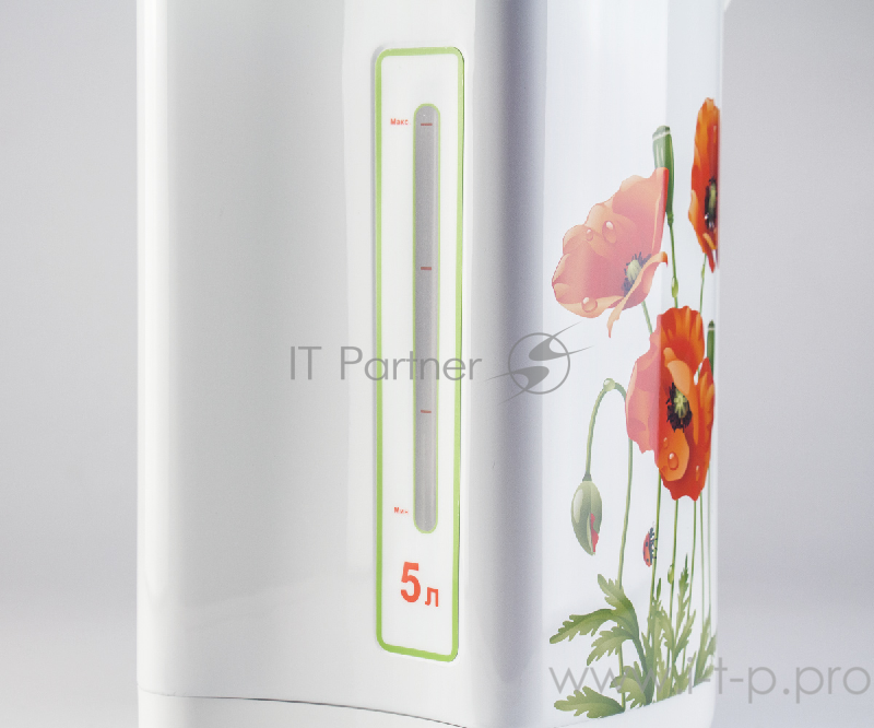 Термопот Galaxy GL0606, белый/рисунок Термопот 900 Вт, объем 5литров, 3 способа подачи воды, функция повторного кипячения, колба из нержавеющей стали, металлический корпус, ручка для переноски, шкала уровня воды, питание 220-240В ,50Гц