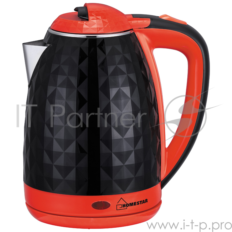 Чайник Homestar HS-1015 (1,8 л) черно-красный, двойной корпус