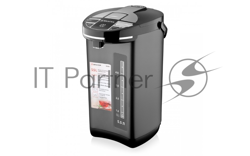 Термопот BRAYER, 1450 Вт, 5,5 л, 2 спос.подач.воды, LCD-дисп, поддерж.темпер,блокировка