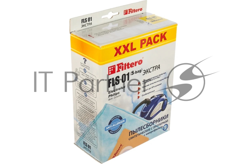 Мешок-пылесботник FILTERO FLS-01 (S-bag) (8) XXL PACK из синтетического микроволокна MicroFib