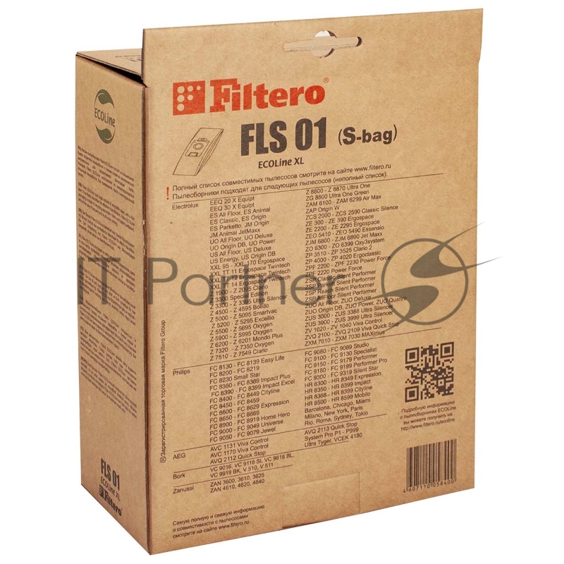 FILTERO FLS01(S-bag) (10+фильтр) ECOLine XL (R) Комплект бумажных пылесборников