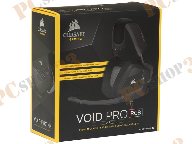 Гарнитура Corsair VOID PRO RGB USB CA-9011154-EU, серо-черный (USB)